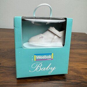 Vintage Y2K Baby Weebok Girls Size 0 Baby Booties White Pink Flowers
